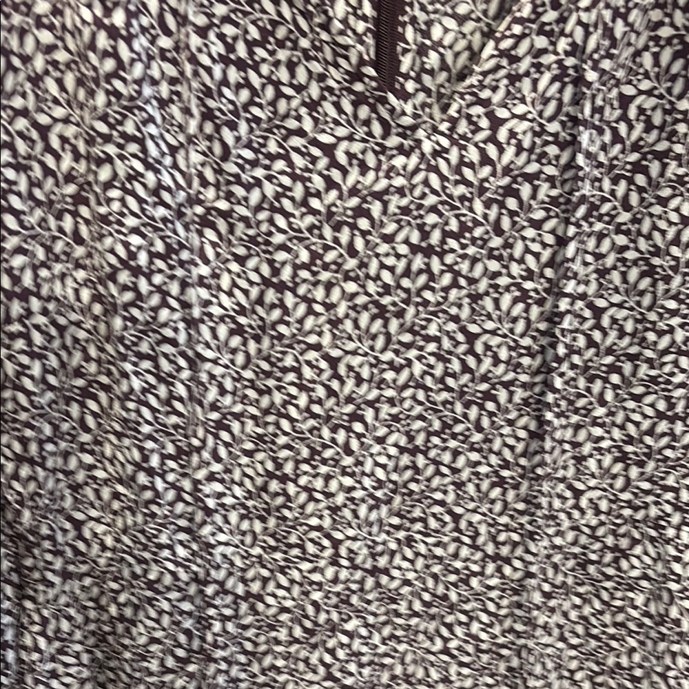 Loft Vine Ruffle Tie Neck Dress Knee Length Long Sleeves Purple Women Size 2 - Picture 3 of 6